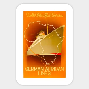 Vintage Travel - German African Lines Sticker